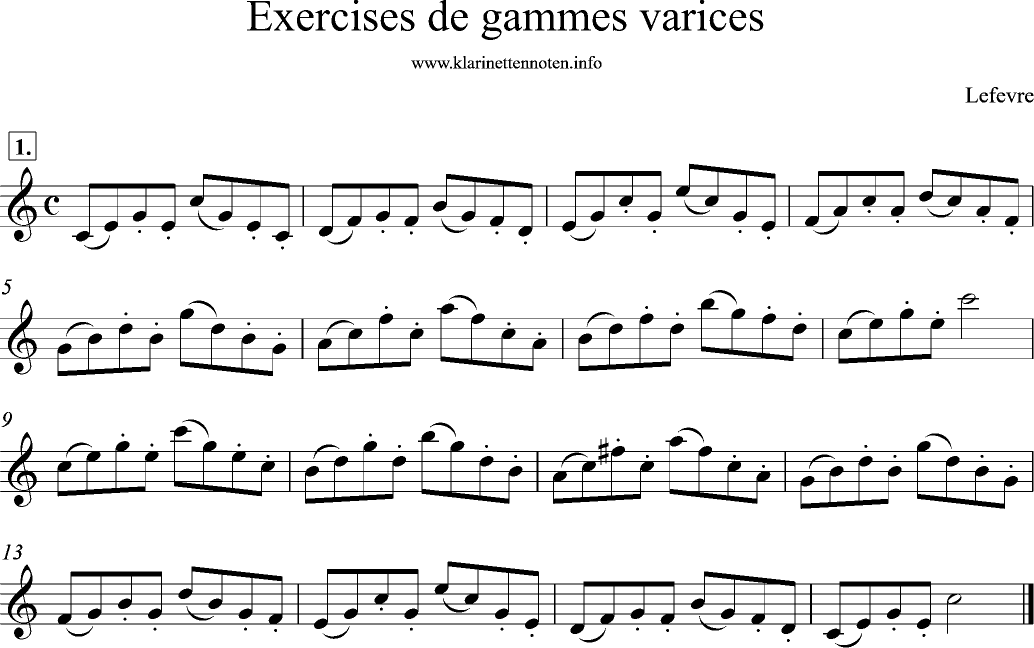lefevre, Exercises in C-Major, 01